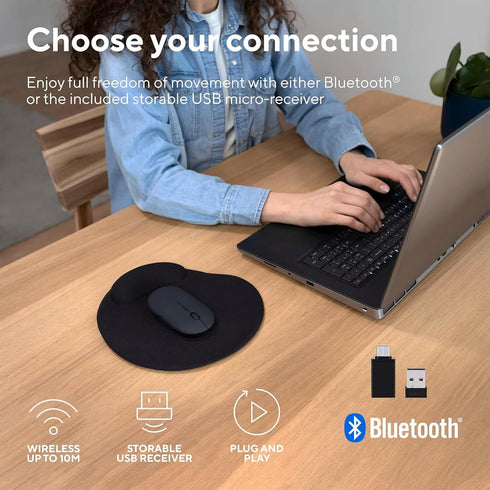 Bluetooth Wireless USB C Mouse, Rechargeable Silent Mouse for Mac/Laptop/Computer