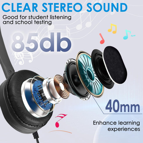 Wholesale Bulk Headphones for Classroom, 25 Pack School Headphones for Kids and Students