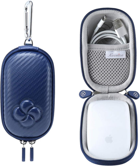 Hard Case for Apple Magic Mouse (1 2 & 3 Gen) Including Carabiner in Navy Blue