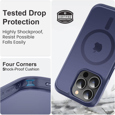 Vooii iPhone 13 Pro Phone Case, Magnetic Case Compatible with Magsafe, Deep Blue