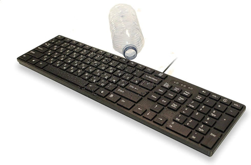 USB Keyboard with Russian English (Cyrillic) Letters, Full Size Slim Desktop Design.