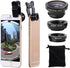 3 in 1 Cell Phone Camera Lens Kit, Wide Angle Macro Fisheye Lens Universal for Smart Phones