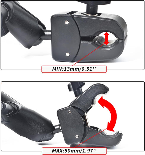 HYSHIKRA Radio Bracket, Microphone Mount Clamp Kit, Ball Head Design, Magic Arm with Clamp and Non-Slip Threads