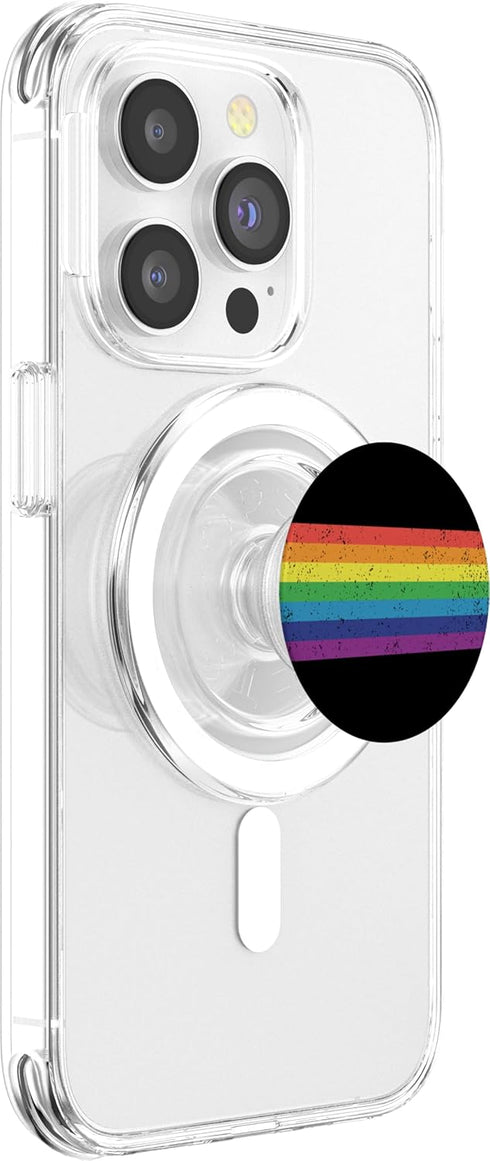 PopSockets MagSafe PopGrip for iPhone - Rainbow Flag Retro Style LGBT Gay Pride