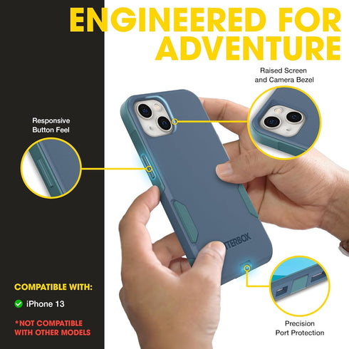 OtterBox 13 Commuter iPhone (Only) Series Case Thin, Dual-Layer, Pocket-Friendly, Port Cover Blue/Teal