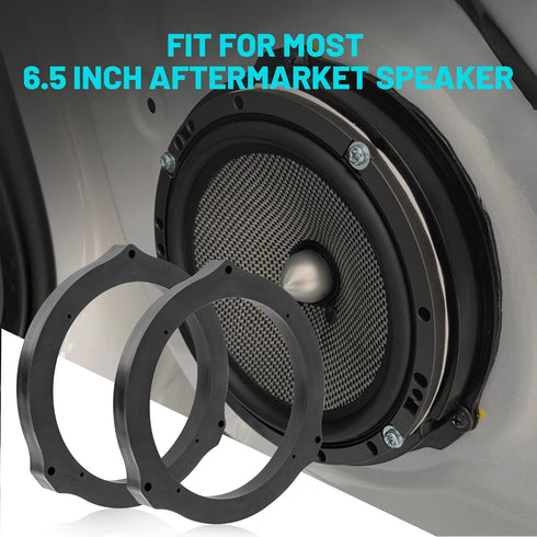 6.5 Inch Front Rear Door Speaker Spacer with Wiring Harness for 2012-2020 Ford Mustang/Fusion/Focus/Escape/Fiesta