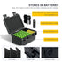 KIWIFOTOS 58 Slots Battery Case Holder with Tester, IP67 Waterproof Outdoor Storage Organizer for AA AAA Batteries
