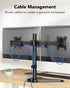 HUANUO 32 inches 17.6lbs 2 Dual Monitor Stand up to per Arm, High-Grade Aluminum Free Standing Dual Monitors Mount