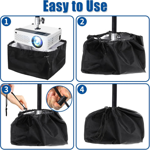 2-Be-Best 9.4" 7.6" 7" Projector Dust Cover, Small Projector Cover Dust-Proof Waterproof Protector for Projectors on