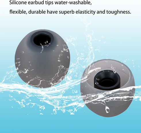 MQIMY 3.8mm -5.1mm) 18 Silicone Replacement Earbud Tips Earbud Covers Eartips Fit Most in-Ear Earbuds(Inner Hole