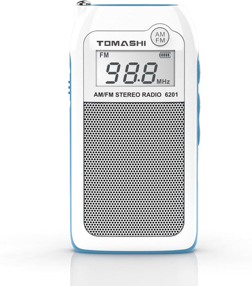 TOMASHI Tiny Portable AM/FM Radio with DSP, Auto Scan & Preset Channels, Stereo