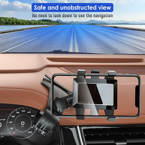 Multifunctional Car Phone Holder for Dashboard, Sun Visor, Rearview Mirror, 360° Rotatable and Retractable