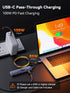 QUUGE 10Gbps, 6-in-1 4K@60Hz 100W 2 3.2 30cm USB C Hub Aluminum Multiport Adapter for Laptops, USB C to HDMI Adapter