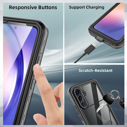 for Galaxy A54 5G Phone Case, Waterproof with Built-in Screen Protector, Shockproof Heavy Duty Protection Cover