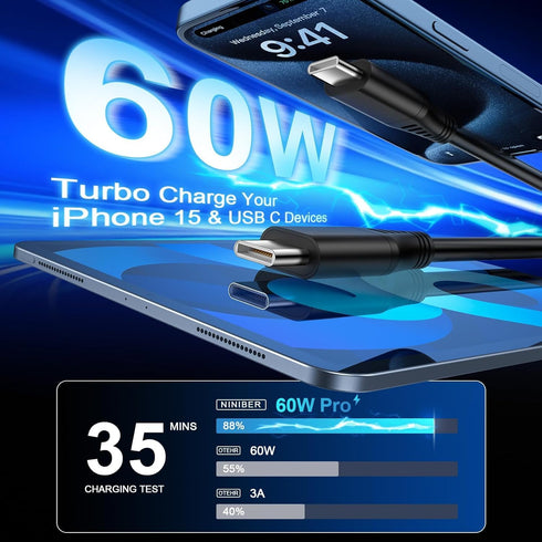 3ft Retractable USB C to C Car Charger Cable for iPhone 15 Pro Max 15 Plus, Coiled USBC to USBC Fast Charging Cord for Samsung Galaxy A54 5G A14 A13 S23 Ultra S20 S22 S10 S21 S9 Pixel 8 Pro 8 7a 7 by Niniber