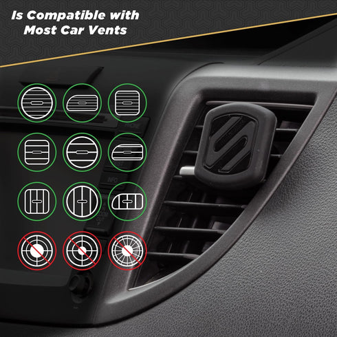 Scosche MAGVM2B-2PKBP0 MagicMount Magnetic Phone Mount for Car Air Vent, Universal Cell Phone Holder (Pack of 2)