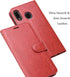 Galaxy A20/A30 Case, Premium PU Leather Wallet Flip Protective Phone Cover with Card Slots & Kickstand (Wine Red)