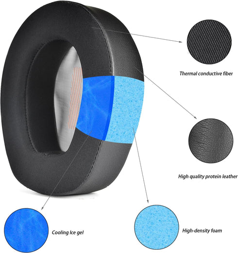 Quantum 800 600 Cooling Gel Ear Pads Replacement Cover Cushions for JBL Quantum 800/Q800/Q600 Over-Ear Headphones