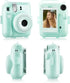 Rieibi Clear Case for Fuji Instax Mini 12, Glitter Case Bag with Back Pocket, Strap, and Photo Album