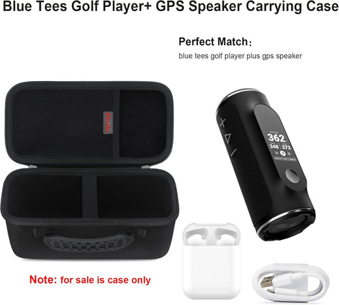Carrying Case for Blue Tees Golf Player+ GPS Speaker, Wireless Ultra Portable Bluetooth Speaker Travel Bag Golf Speaker and Rangefinder Storage Holder, Mesh Pocket Fits Charging Cable, Black