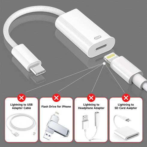 GetsISKON 17/16/15 6/5/4, USB C to Lightning Headphone Audio Adapter, Type C Male to Female Lightning Earphone