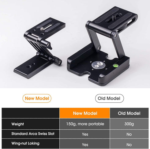 Universal Flex Tilt Head Z Mount Bracket for Arca-Swiss Tripod Head, Quick Release Plate for DSLR Camera
