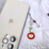 Nalefow 2PCS Y2k Cute Phone Charms Aesthetic Pink Guitar Strawberry Star Phone Straps Key Chains for Keys Bags Camera
