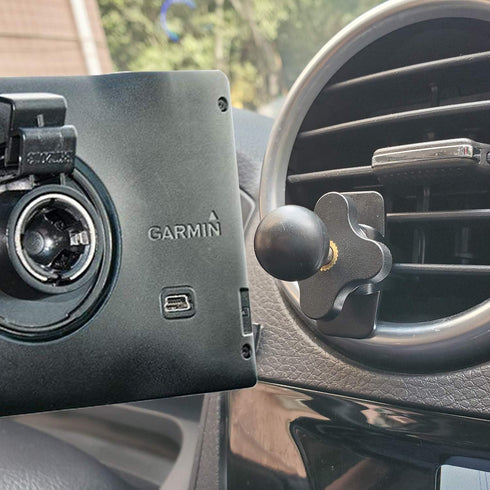 Garmin Air Vent Mount Holder - 17mm Ball Phone/GPS Vent Mount Base with Silicone Clip & Adjustable Knob