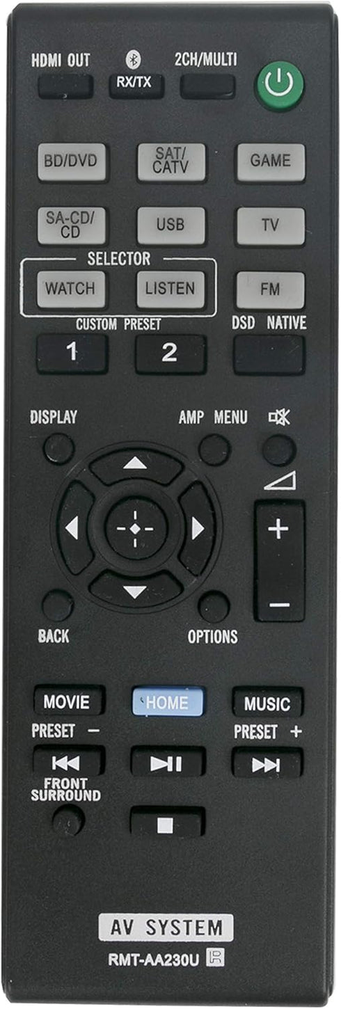 RMT-AA230U Replaced Remote for Sony Multi Channel AV Receiver STR-DN1070