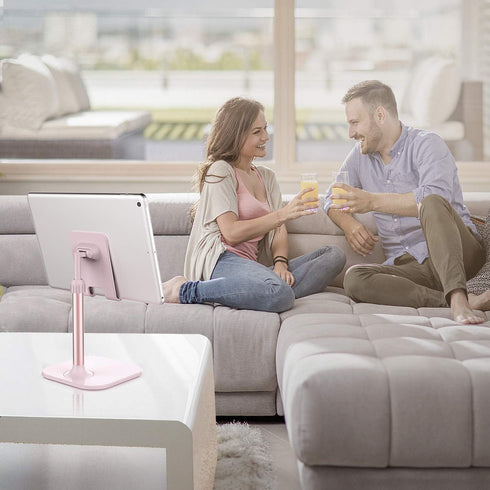 Doboli Cell Phone Stand, Phone Holder for Desk, Compatible with iPhone and All Mobile Phones, Pink Gift for Adults