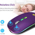 KBCASE 2.4G Wireless Mouse, LED Wireless Mouse for Laptop, Slim Silent Mouse Rechargeable Wireless Computer Mouse