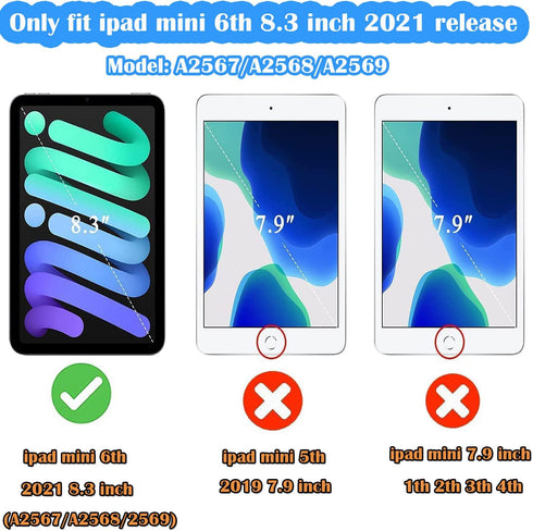 iPad Mini 6 Case for Kids 2021 (8.3 inch, 6th Generation), Lainergie Lightweight Shockproof Kid-Proof Cover with Handle