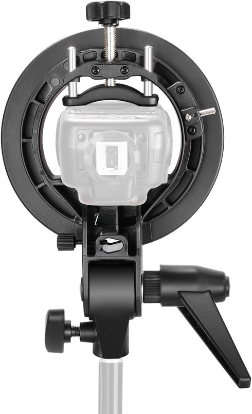 NEEWER S Type Bracket Holder with Bowens Mount for Square Head Flash Speedlite, Compatible with Godox AD200Pro