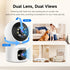 JAIOTlink 360 2.5k 2.4G/5G Indoor Pet Security Camera for Dog Cat, Pan Tilt Baby Monitor, Dual-Lens WiFi Camera