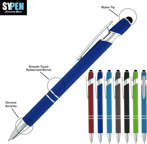 2-in-1 Stylus Ballpoint Pen for Touch Screens - Universal Pens for iPad, iPhone, Android - Multi-Use Ballpoint Tip