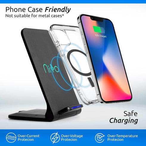 NiYo Portable Foldable Wireless Phone Charger Stand, Fast Charging for Qi Enabled Devices