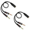 SaiTech IT 3.5mm Headphone Splitter for Computer, 3.5mm to 2 Dual Mic Audio Y Splitter Cable, 2 Pk Black