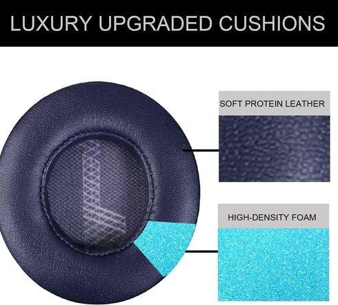 Replacement Ear Pads for JBL E35 E45 E45BT Bluetooth Wireless Headphones, Ear Pads Cushions with High-Density Noise Isolation Foam, Made Soft Protein Rubber Leather - Blue