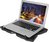 Portable Metal Mesh Laptop Cooler Pad, 4 Quiet Fans with Red LED Light, Adjustable Height, Black