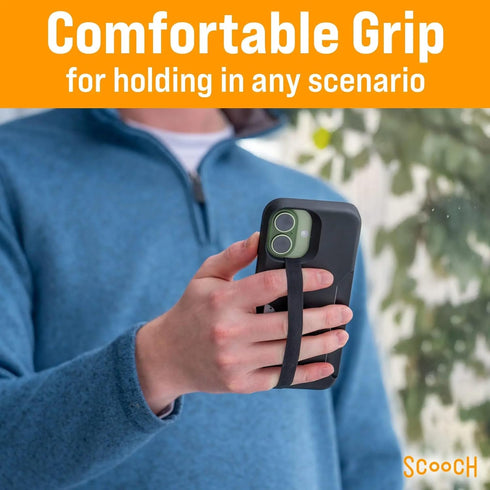 Scooch Bandmate, Elastic Flexible Phone Strap, Universal Slim Hand Finger Grip, Non-Slip Cell Phone Holder, Fits All