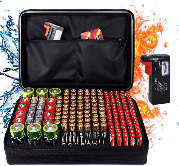 DocSafe Fireproof Battery Organizer Storage Box,Fireproof Waterproof Carrying Case Bag Holder,Safe Storage