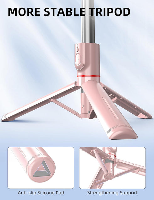 SelfieShow 41'' 360Rotate Tripod for Phone, Extendable Selfie Stick with Wireless Remote, Aluminum Cell Phone Tripod