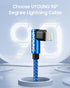 90 Degree iPhone Charger 6FT 2Pack, Apple MFi Certified Lightning Cable, Long Nylon Right Angle Fast Charging