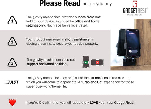 2-in-1 Monitor/Laptop Phone Holder & Headphone Hook Clip - Gravity Side Mount by GadgetRest