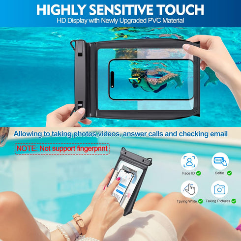 Large Floating Waterproof Phone Pouch with Sealing Strip, Cell Phone Dry Bag Case for iPhone 15/14/13/12/Pro Max