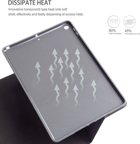 for iPad 9th Generation Case - Multi-Angle View Adjustable Stand, Auto Wake/Sleep, Flowers, 10.2 Inch