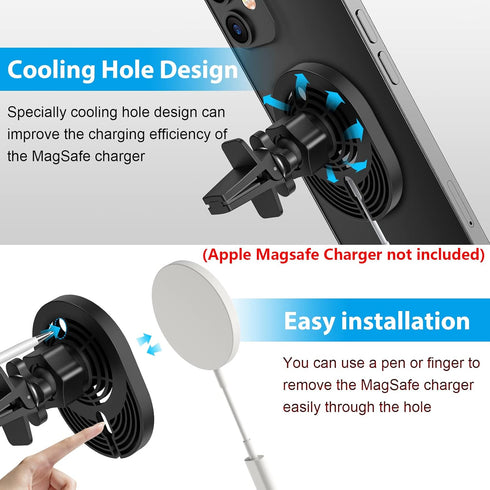 Car Vent Holder for Apple MagSafe Charger, Compatible with iPhone 14/14 Plus/14 Pro/14 Pro Max, Charger Not Included