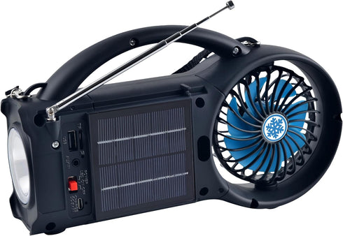 Supersonic SC-1073ERF Solar Power Bluetooth Speaker with FM Radio, LED Torch Light, for Camping and Emergency