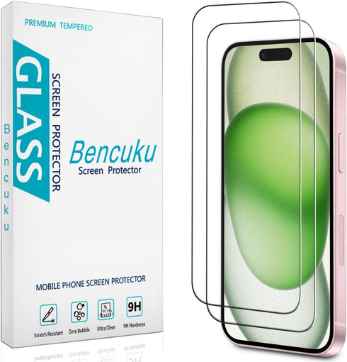 (2 Pack) Tempered Glass for iPhone 15 Plus 6.7 inch Screen Protector,
