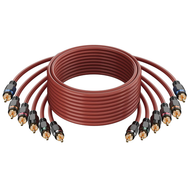 Adoreen 6-Channel RCA Audio Cable 15 Ft, Oxygen Free Copper Male to
